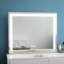 Square smart vanity mirror mirror cosmetic mirror led bedroom with lamp bedroom large desktop charging dressing table