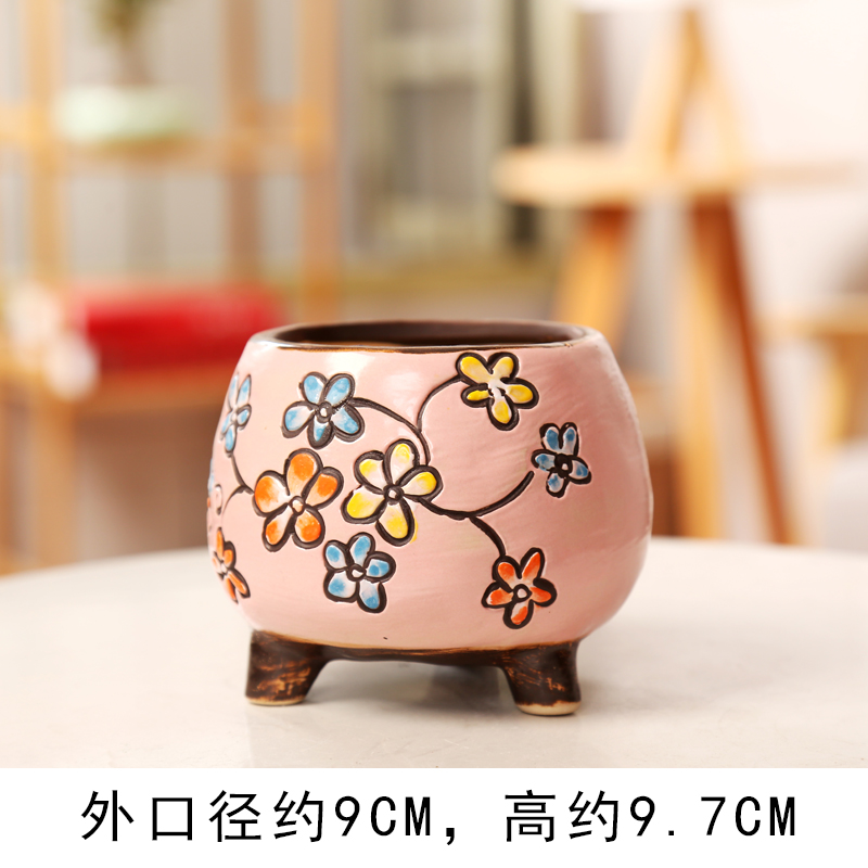 End the hand - made feast or more meat flowerpot more high - End ceramic flower pot in indoor simple move new specials