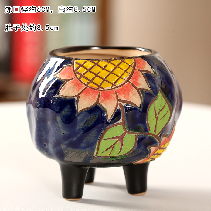 End hand made delay jubilee sunflower wind fleshy Korean breathable basin of flower pot in indoor exchanger with the ceramics flowerpots