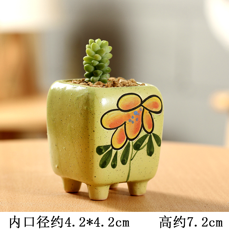 End small hand made basin flowerpot more meat meat meat type control thumb creative coarse pottery breathable contracted