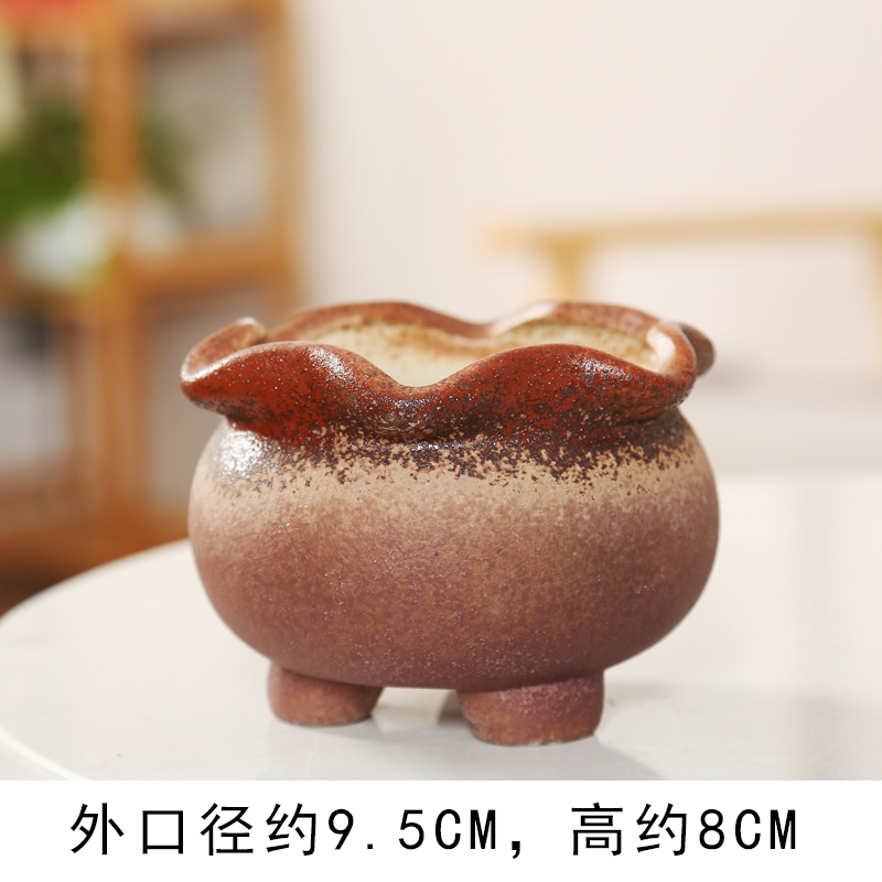 End coarse pottery flowerpot more meat large ceramic flower pot in contracted to sell creative move platter breathable interior