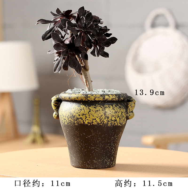 End little flowerpot breathable large zhuang zi, fleshy individuality creative interior of large diameter coarse pottery special offer a clearance package mail