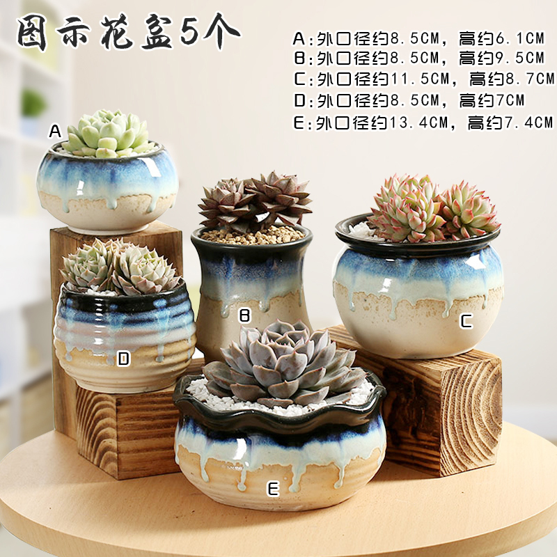 End of Korean fleshy flowerpot pinch flower coloured drawing or pattern of large diameter individuality creative contracted flower pot in ceramic breathable restoring ancient ways