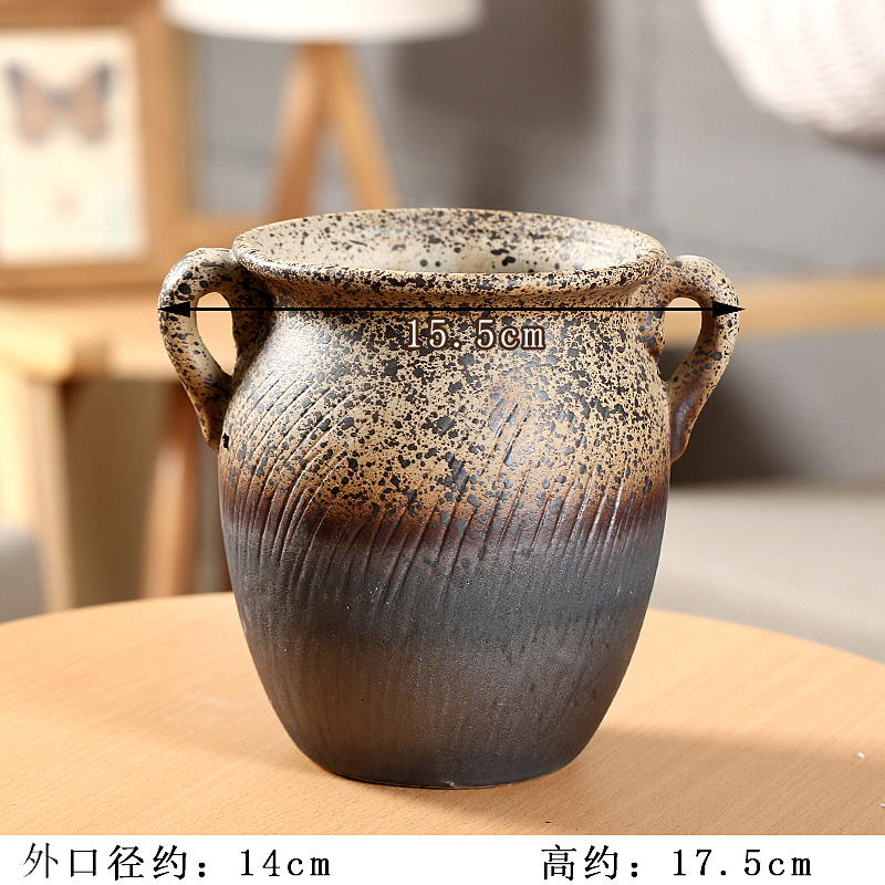 End much meat basin mage, zhuang zi coarse pottery breathable big jar creative ceramic large flower pot basin restoring ancient ways
