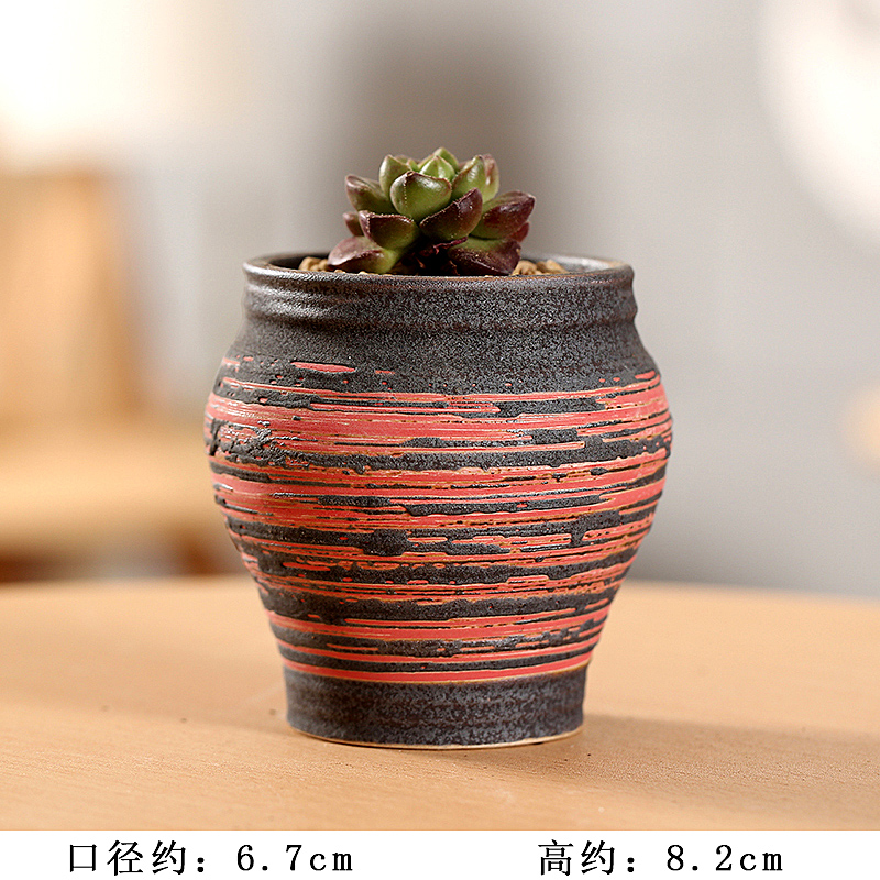 End fleshy flowerpot ceramics through pockets tao indoor flesh POTS trumpet large character lines on sale