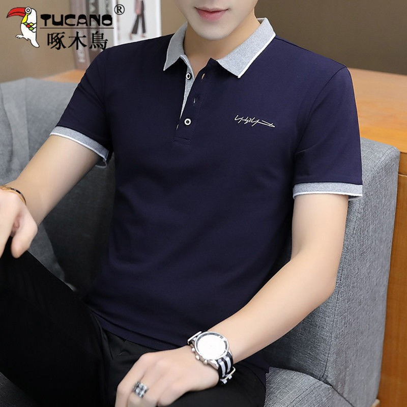 Woodpecker official short sleeve T-shirt for men's summer new half sleeve T-Shirt Laurenma ball ice mitt polo shirt