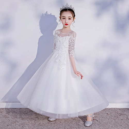 Детское летнее свадебное платье, вечернее платье, элитное пианино, наряд маленькой принцессы, изысканный стиль