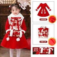 Красная флисовая сумка с петлей на руку, заколка для волос