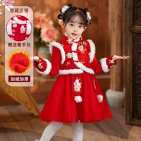 Красная флисовая сумка с петлей на руку, заколка для волос