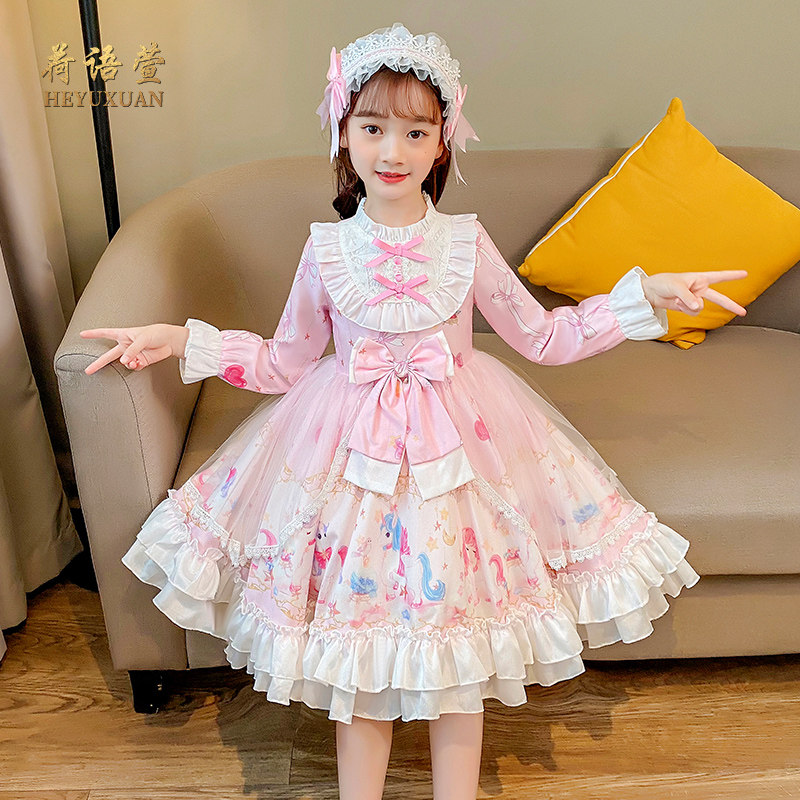 Genuine Female Spring Autumn Girl Roletta Ocean Dress Children Skirt Princess Dresses Dress Foreign Dress 2022 New Foreign Fashionistas