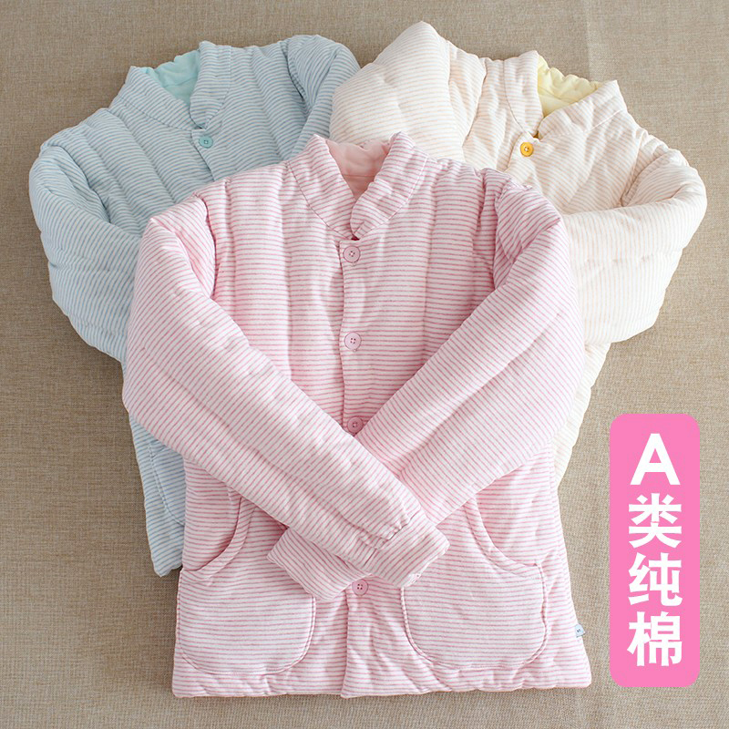 Handmade Pure Cotton Women's Striped Cotton Jacket for Adults, Thickened and Warm Cotton Clothing for Home and Outdoor Wear, Winter Coat