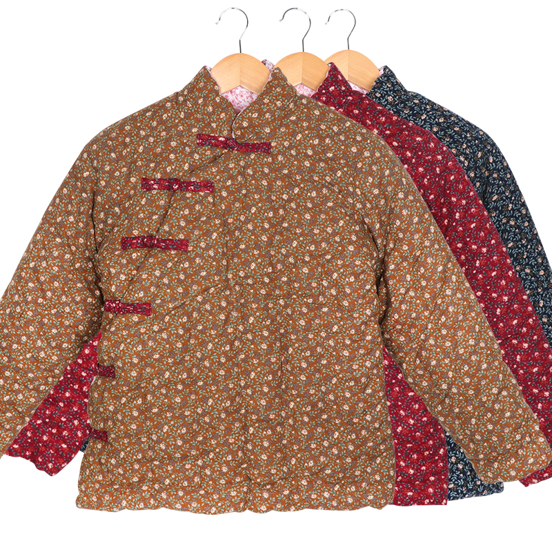 Women's Winter Pure Cotton Handmade Diagonal Placket Cotton Jacket, Thickened and Warm Cotton Coat for Adults, Suitable for Wearing Indoors and Outdoors Women's Winter Pure Cotton Handmade Diagonal Placket Cotton Jacket, Thickened and Warm Cotton Coat for Adults, Suitable for Wearing Indoors and Outdoors
