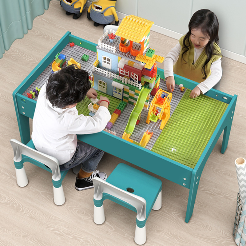 Children's educational small particle building block table multi-functional compatible with Lego assembled educational intelligence 6-10 years old boys and girls