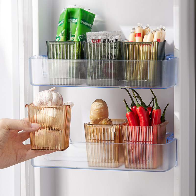 Refrigerator side door storage box food-grade classification storage onion ginger garlic vegetables and fruits sub-box kitchen finishing artifact
