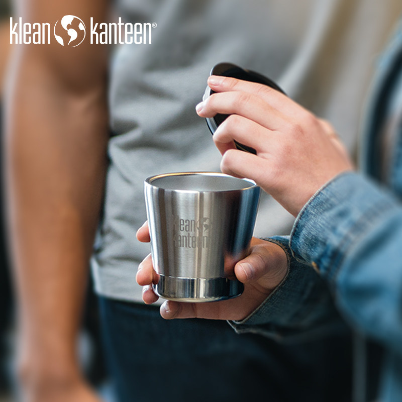 Kleankanteen coffee cup stainless steel cup outdoor mouth cup mini double layer hand thermos cup portable