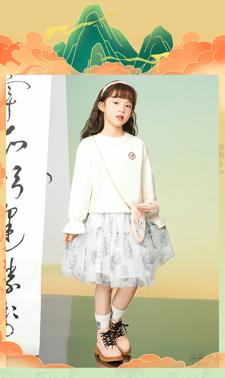 森马 女童 2022春季新款 双层满底印蓬蓬裙 39.9元包邮 值值值-买手聚集的地方