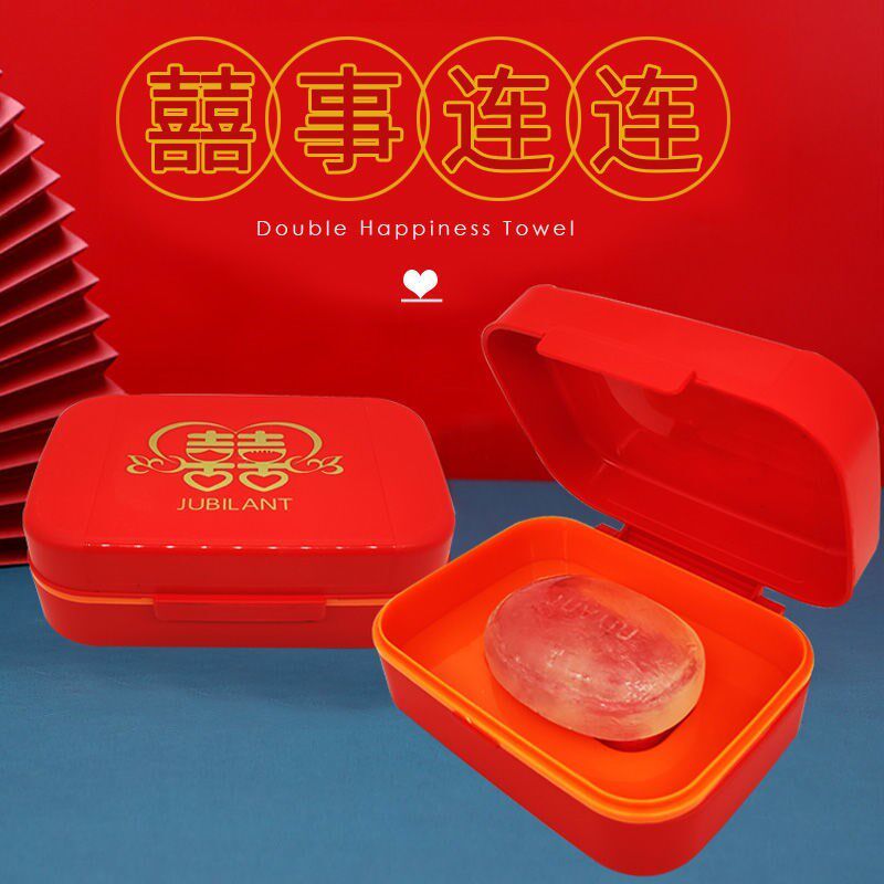 Soap Box Wedding soap box Leachate Festive Red pair of clothes with lid for home Wedding Creative Wedding items