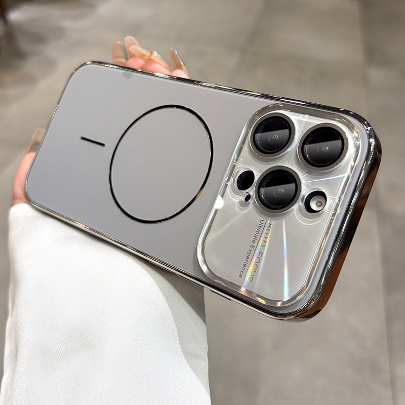 Matte Large Window Case for iPhone 17 Pro Max, New Apple 16 Pro Shockproof Cover with Lens Film, 15Pm Magnetic Charging, 14P Premium Feel, 13 Full Coverage, Niche Minimalist Style for Men and Women