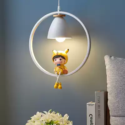 Bedroom bed chandelier Nordic ins Children's balcony stairs Creative personality Dining room Modern simple single-head lamps