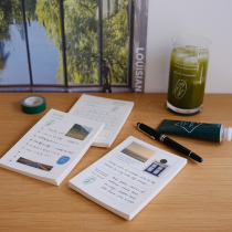 MaisonPromenade-Tulip memo note book Green horizontal line checkable hand