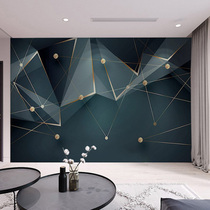 5D modern light and luxurious wood and wood fiber integrated TV background wall geometric film and film wall decorative buckle plate quick-fit wall panel