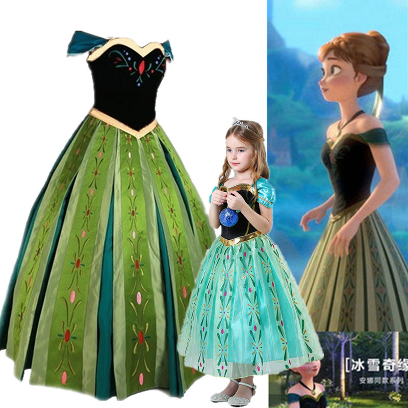 Anna Princess Skirt Necklace Frozen Wig Coronation Palace Parent-Child Adult Dress Disney Elf