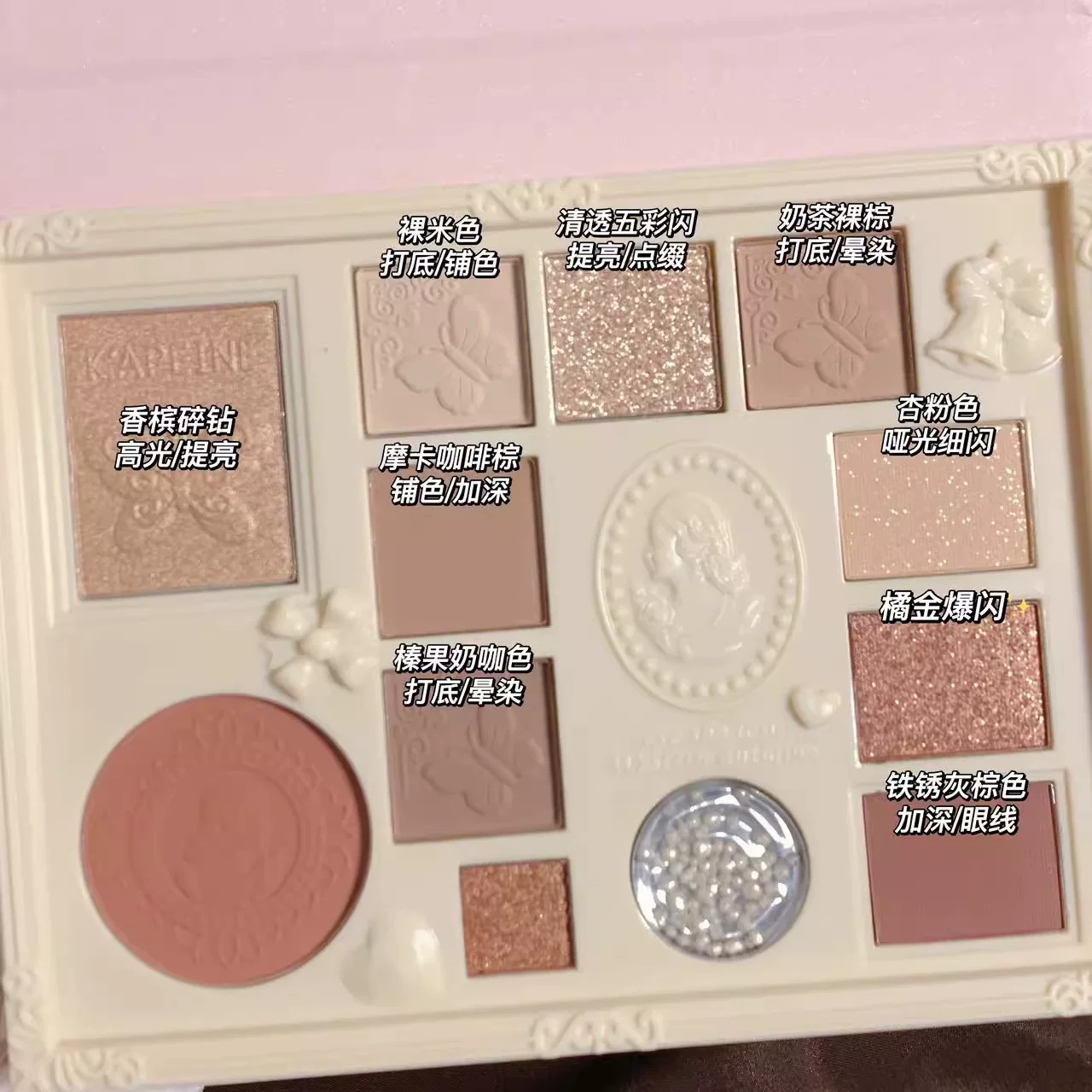 Eyeshadow palette, highlighter, face blush, new collection