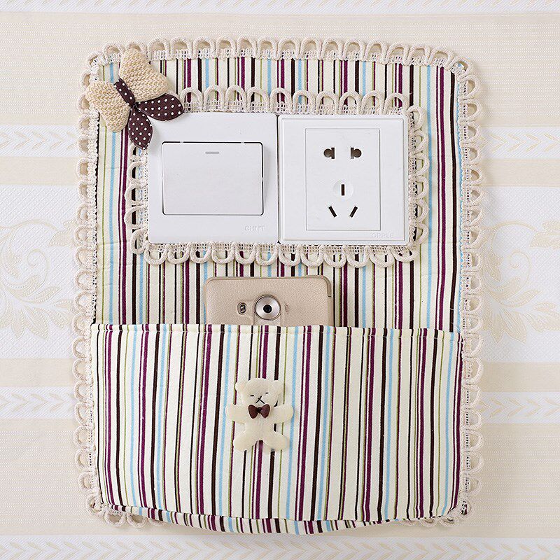 Cloth Art Double switch socket Decorative Rims Creative Wall Stick-protective Sleeves LIVING ROOM EU-STYLE LACE LAMP BRIEF ABOUT MODERN DAY