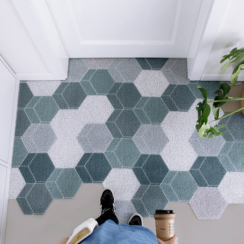 Nordic Entrance Doormat doormat Entrance Doorway Rub Dirt Silk Ring Footbed Rubber tailoring Home Door Hall Entrance Doormat-Taobao