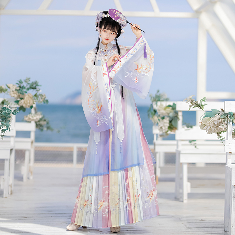 Ming-Style Hanfu for Women, Spring and Autumn 2026 New Model, Chinese Style, Stunning Ancient Costume, Ethereal and Fluttering, Han Elements, Embroidered Cloud Shoulders