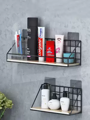 Punch-free wall rack kitchen powder room wall dormitory artifact storage layer rack bedside bedroom wall hanging basket