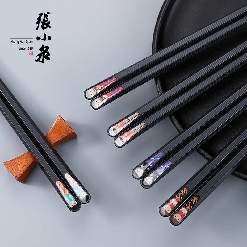 Zhang Xiaoquan alloy chopsticks household one person one chopsticks high temperature resistant set high-end anti-fast mold hot-selling list Japanese style
