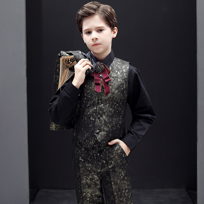 Children's suits Western-style boys tuxedos British model catwalk piano costumes small host dress