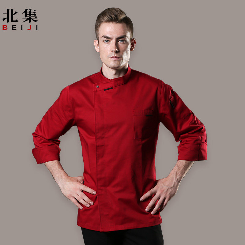 Hotel chef clothes long-sleeved custom autumn and winter thickening administrative new Chinese restaurant restaurant kitchen work clothes to increase