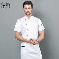 New Chefs Work Suit Men Short Sleeves Summer Breathable Personality Suit Catering Hotel Kitchenette Tailor Made