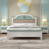 Modern youth solid wood childrens bed for boys 1 35m single bed for students 1 5m childrens room Simple boys  crib