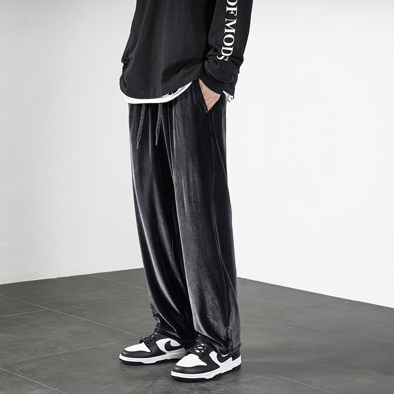 Pants men's spring and autumn Korean version of the trend of the waist nine point guard pants cotton loose gray sports pants men's casual trousers