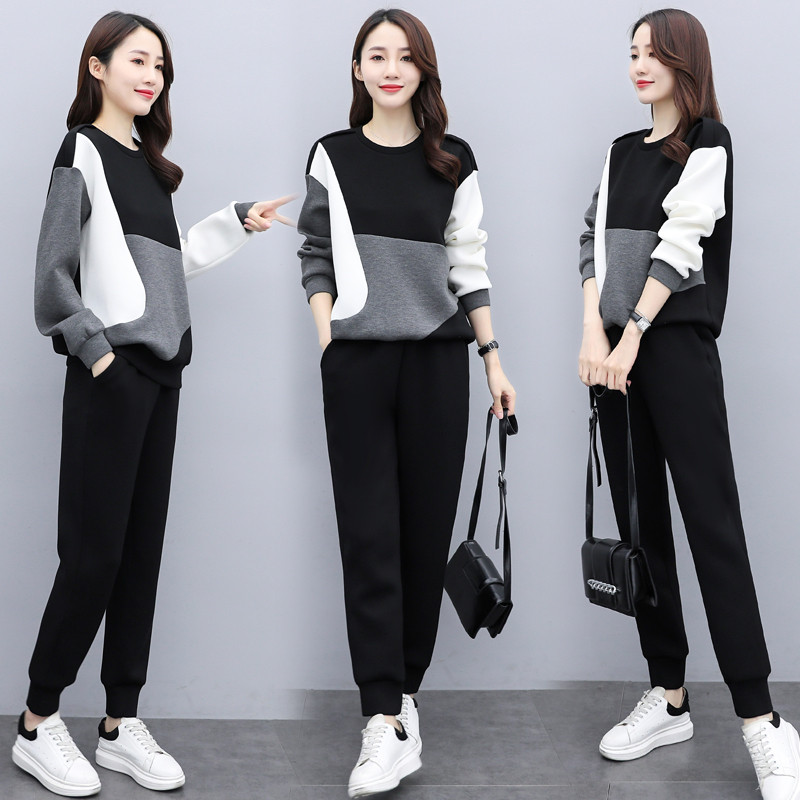 2022 Spring and Autumn New Skin Clothes Woman Han Edition Fashion Lax Collection and Casual Two Pieces