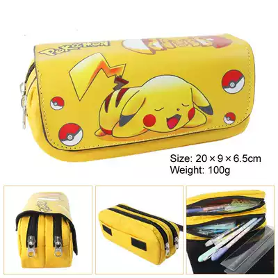 Pokémon pen bag Pokémon Pikachu large capacity stationery bag animation student pencil case wallet