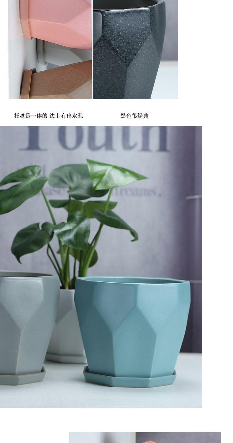 Flowerpot ceramic Nordic contracted and I clearance inferior smooth interior more black and white meat money plant potted household large package mail