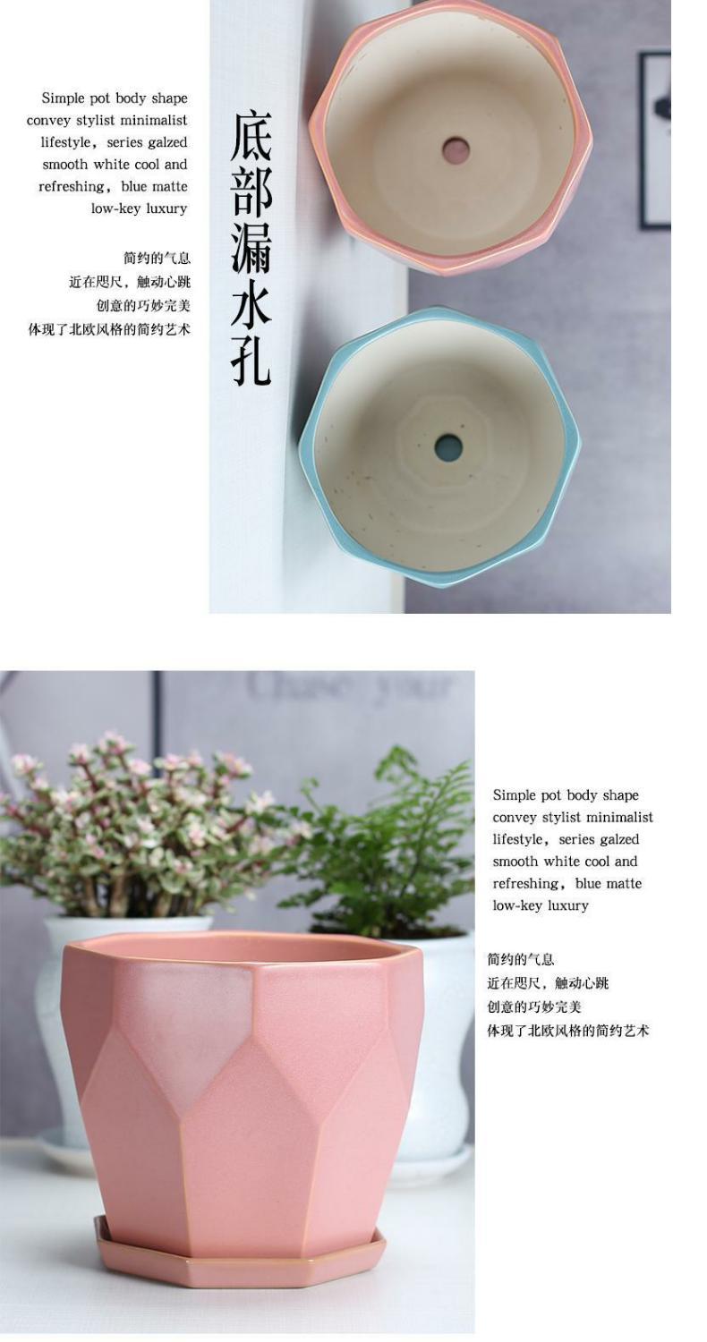 Flowerpot ceramic Nordic contracted and I clearance inferior smooth interior more black and white meat money plant potted household large package mail