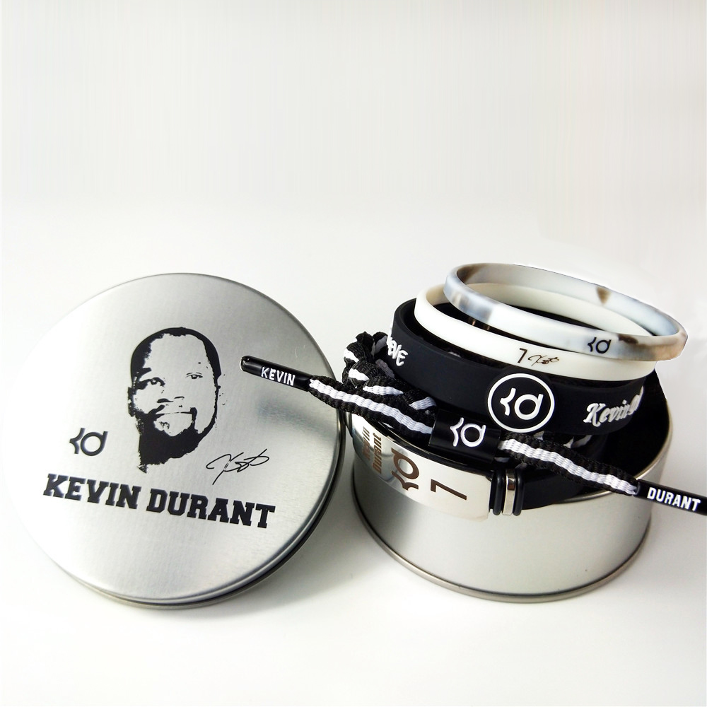 Nets Durant No. 7 Warriors Basketball Bracelet Sports Silicone Luminous Souvenir Birthday Gift Box for Boyfriend