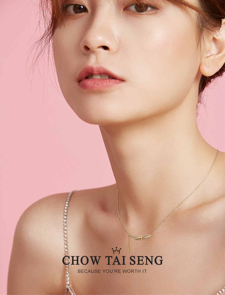 周大生 S925银 蝴蝶结 锁骨链 项链 天猫优惠券折后￥149包邮（￥369-220）