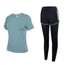 High-end fitness clothing sports quick-drying clothing suit for women summer breathable short-sleeved gym morning running professional yoga clothing