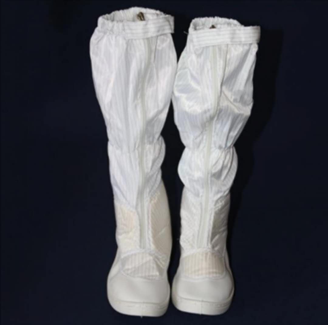 Antistatic white high cylinder light mouth leather dust-free shoe PU bottom color and size style customizable