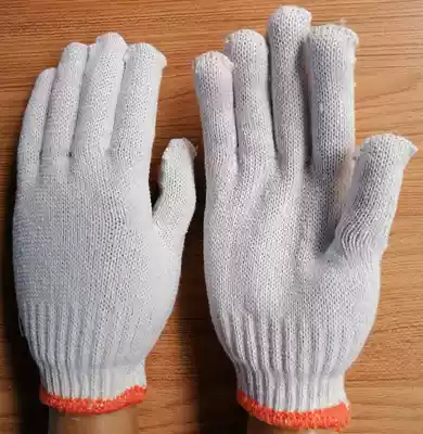 Yida 600g red edge roving gloves white wear-resistant breathable finger universal full 120 double discount 600 double bag