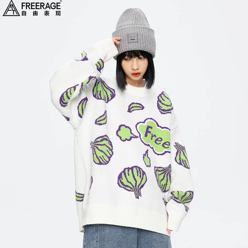 Демисезонный длинный абрикосовый свитер для влюбленных, оверсайз, средней длины, увеличенная толщина