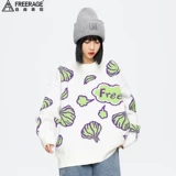 Демисезонный длинный абрикосовый свитер для влюбленных, оверсайз, средней длины, увеличенная толщина