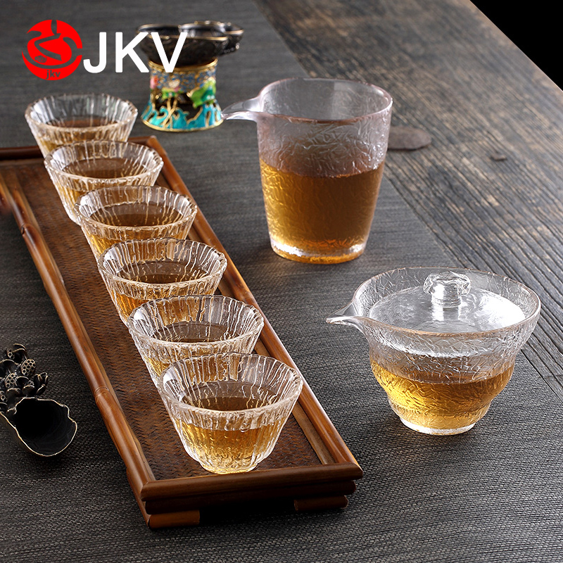 Japan-style heat-resistant glass three-only cover bowl master's cup fair cup minimalist living-room tea tea suit Gongfu tea with tea cup