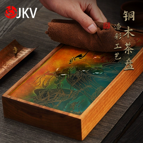 JKV Медный чайный поднос чайник с легким роскошным высококачественным ореховым пивоварни